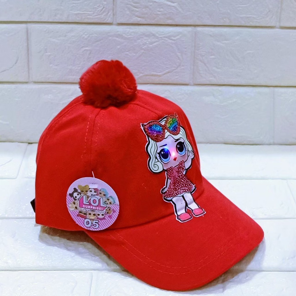 KIANJAYACOLLECTION89 - TOPI ANAK LOL POM POM - BISA MENYALA LED TERMURAH !!!