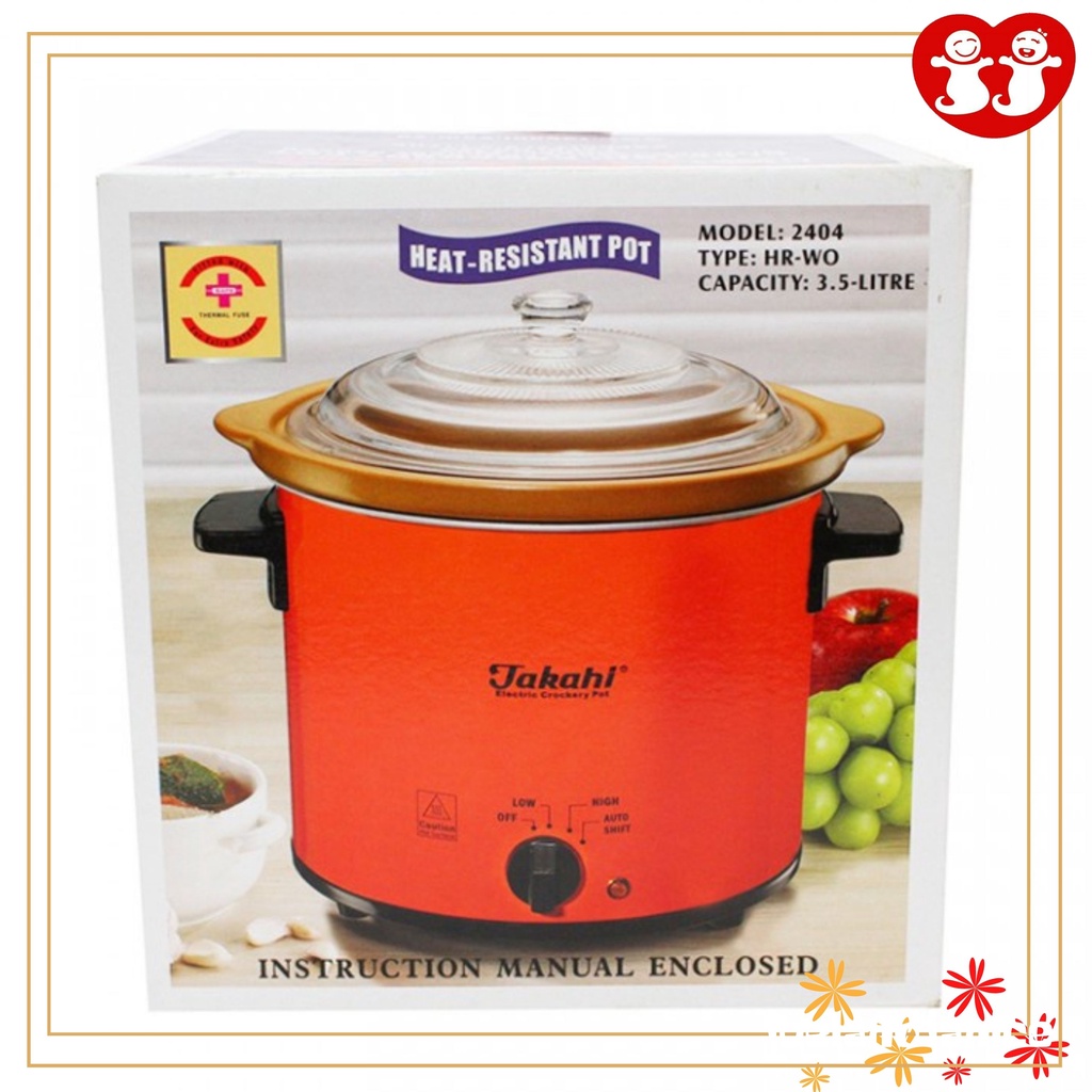 Takahi Slow Cooker 3.5 lt Red