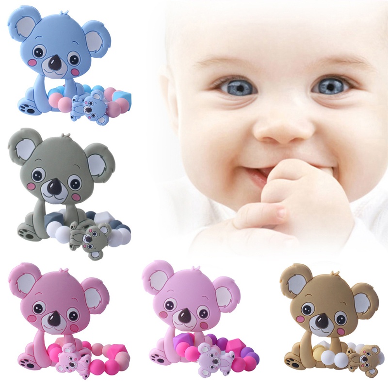 Mary 1 Set Gelang Teether Bentuk Koala Warna-Warni Untuk Bayi Laki-Laki / Perempuan