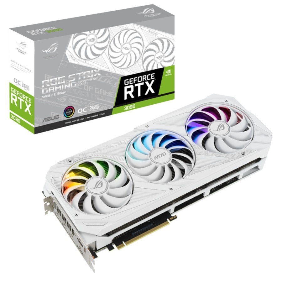 ASUS STRIX RTX 3090 OC 24GB WHITE EDITION GDDR6X ROG RTX3090 24G VGA NVIDIA