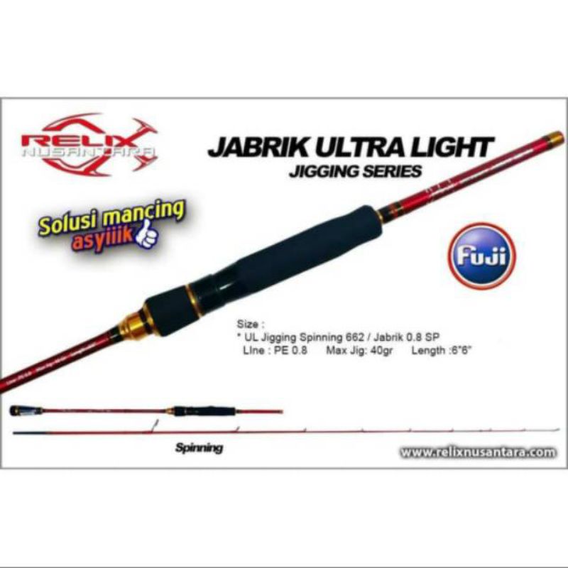 ROD CASTING LIGHT JIGGING RELIX NUSANTARA JABRIK PE 0'8 NEW