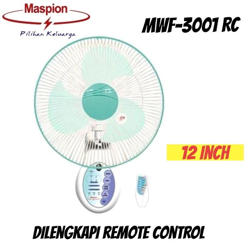 Kipas angin dinding Maspion Mwf-3001RC + Remote