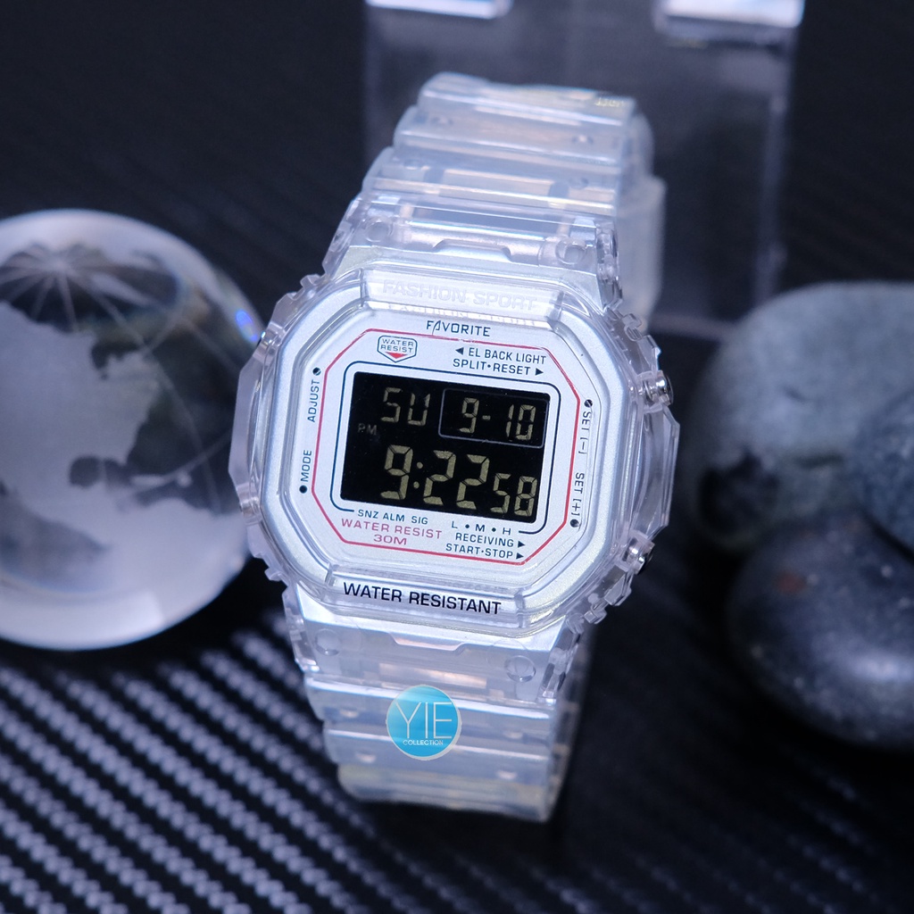 Jam Tangan Favorite Pria atau Wanita Terbaru 2021 Model Sport Casual 1610 Warna Putih Original Berga