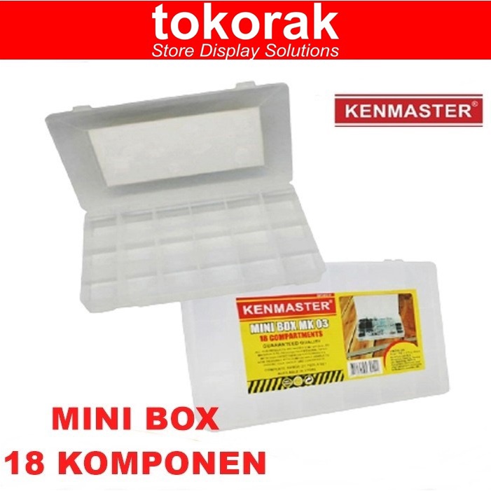 MINI BOX 18 COMPONEN KENMASTER - TOOL BOX KM-03 SLOT KOTAK