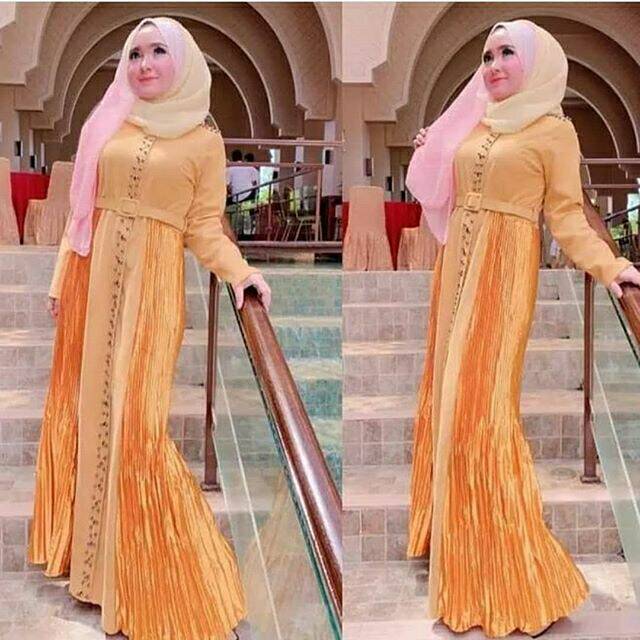 Gamis Long dress suede premium original import