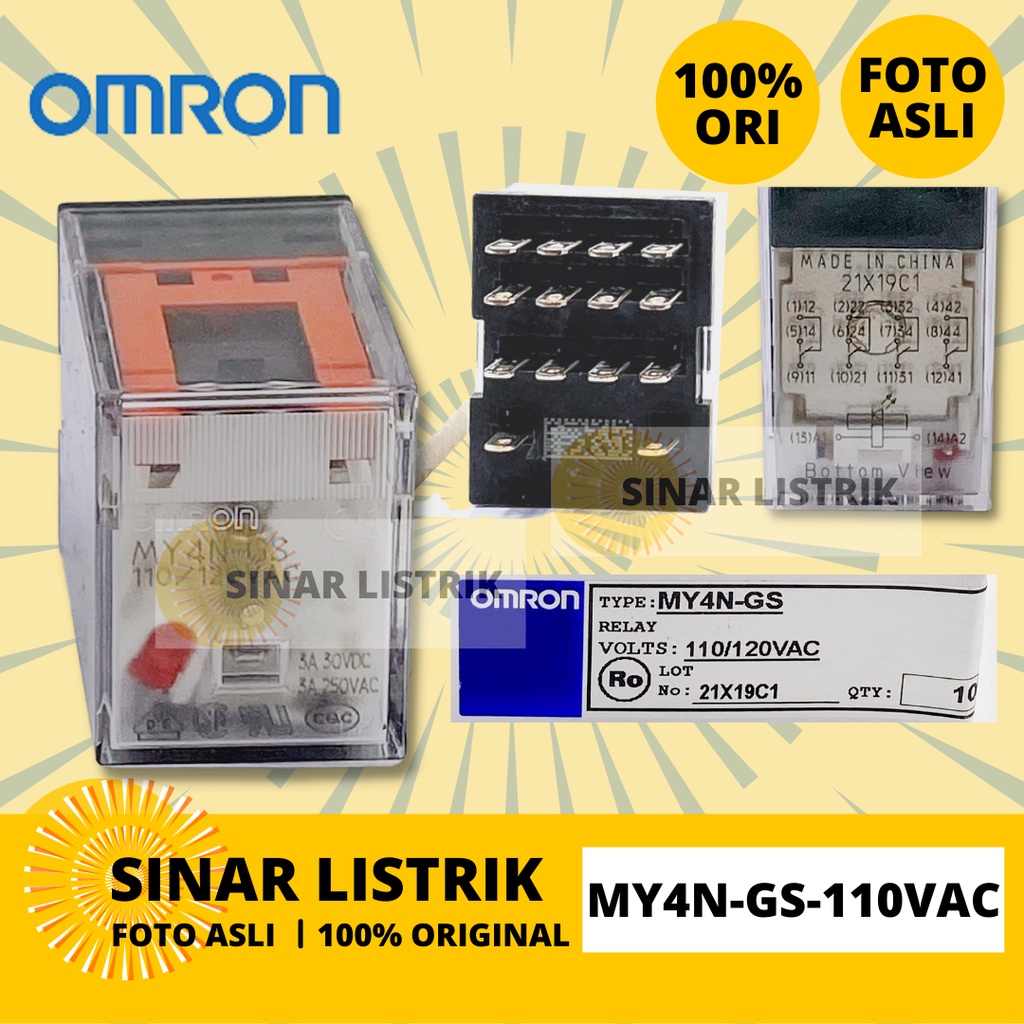 OMRON RELAY MY4N-GS-110VAC MY4N GS 110VAC 14PIN
