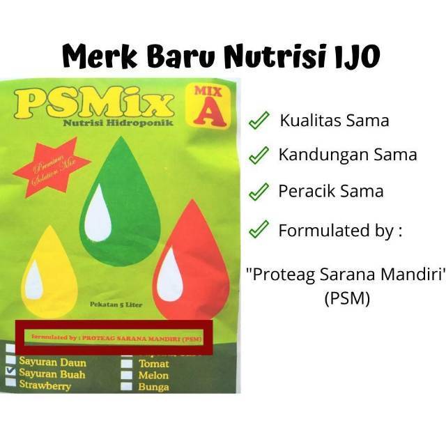 1000 liter 1.7 kg Nutrisi hidroponik AB mix daun PS Mix = IJO HYDRO