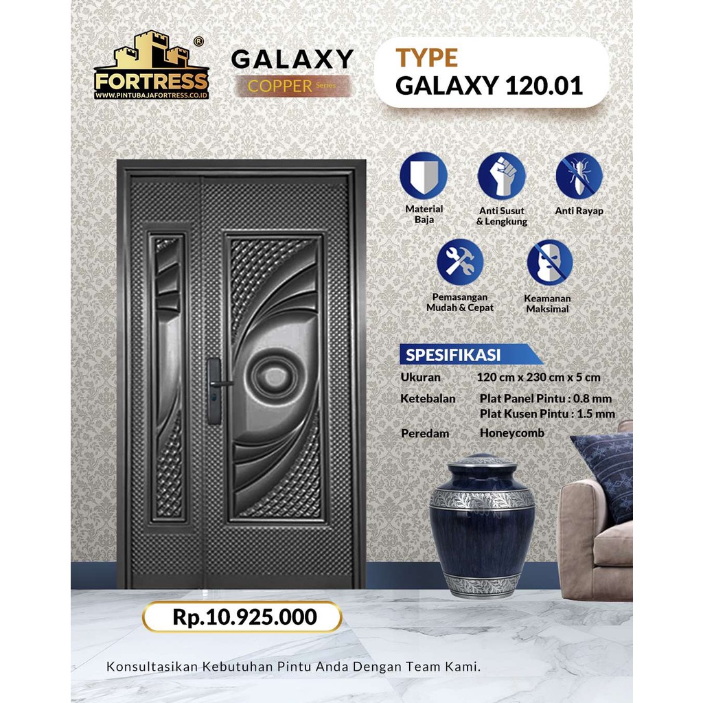 Pintu Baja FORTRESS Tipe Galaxy 120.01 - Copper