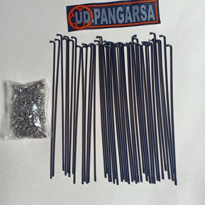 Spoke Ruji 14G x 180 mm Hitam Sepeda Velg 20 inch 406 451 Minion Minitrek Lipat