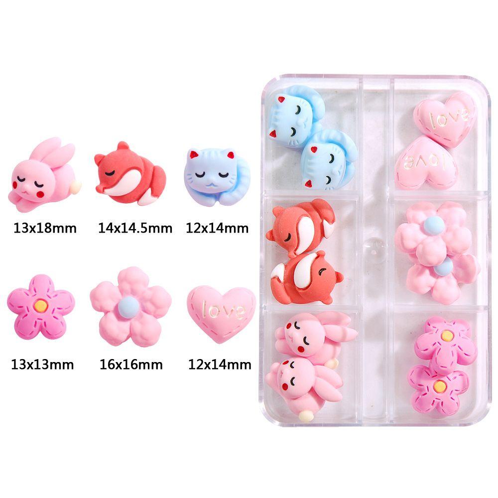 MXBEAUTY 3d Dekorasi Nail Art Lucu 1Box Resin Ornamen Flatback Handmade Jepit Rambut Phone Case Decor DIY Perhiasan Craft