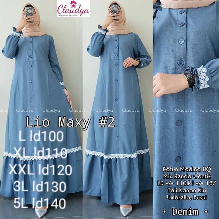 gamis baru baju muslim terbaru jumbo L XL XXL XXXL 5L warna abu moca - Abu-abu, L Diskon