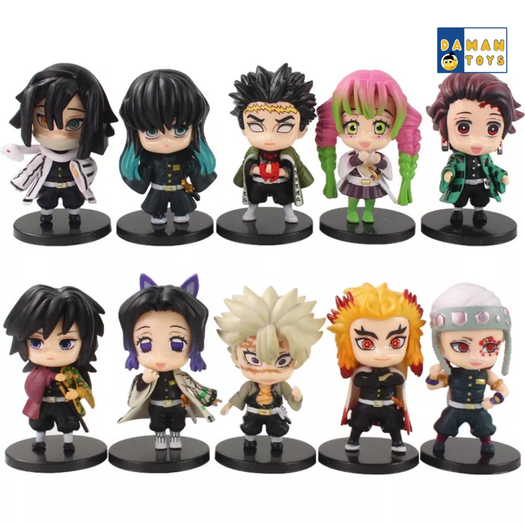 Action Figure Kimetsu No Yaiba Set Gashapon Suwarasetai 1 / Demon Slayer Figure Chibi Qversion