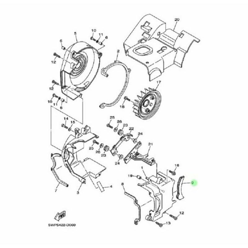 KARET DAMPER COVER TUTUP MESIN KIRI MIO SPORTY ATAU SMILE NOUVO ORIGINAL YGP