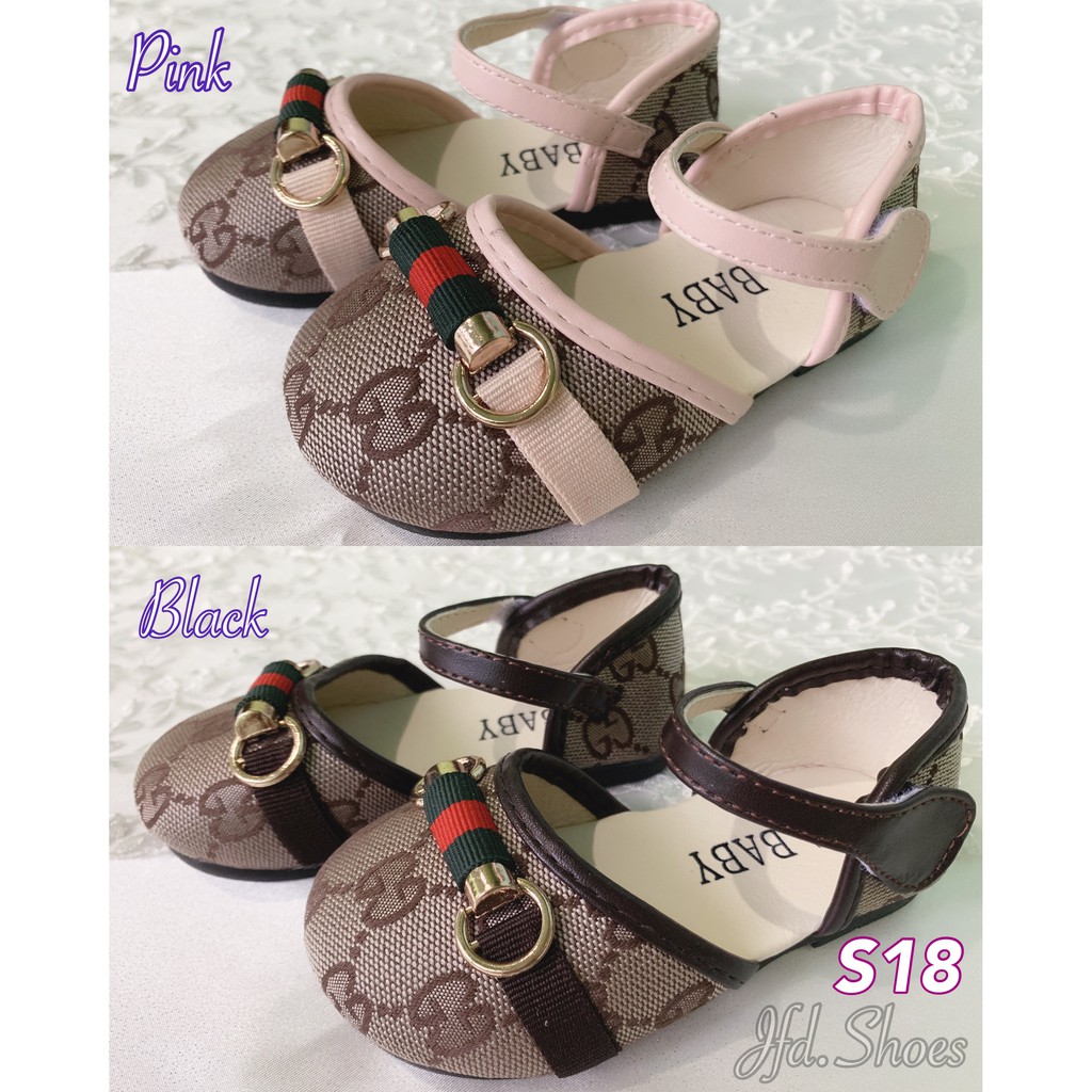 Sepatu anak perempuan Gucci Pink, Black size 22,23 sepatu flat shoes gucci anak perempuan