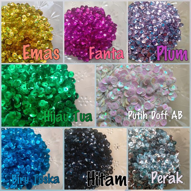 Payet Manik Piring 6 mm - 5 Gram