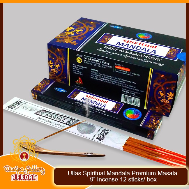 Ullas Spiritual Mandala Premium Masala 9&quot; incense 12 sticks/ box
