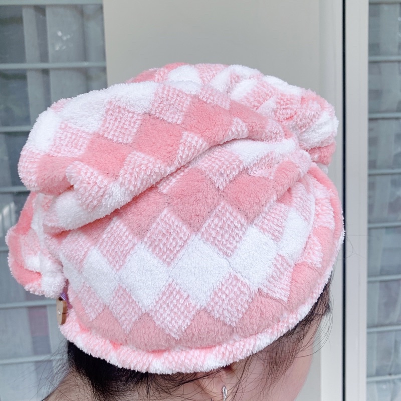 [046] HANDUK KERAMAS (C) ,HANDUK KERAMAS MOTIF KOTAK LUCU KUALITAS PREMIUM