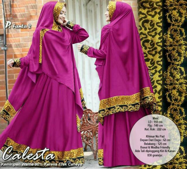 [READY ORI] Gamis Premium CALESTA Syari/ BAJU HIJABERS MUSLIM BUSUI