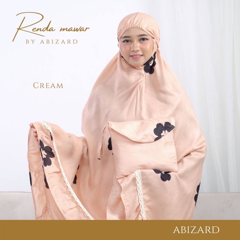 Abizard Mukena Bali Rayon Polos Renda Premium Dewasa ALMAHIRA Ukuran Jumbo