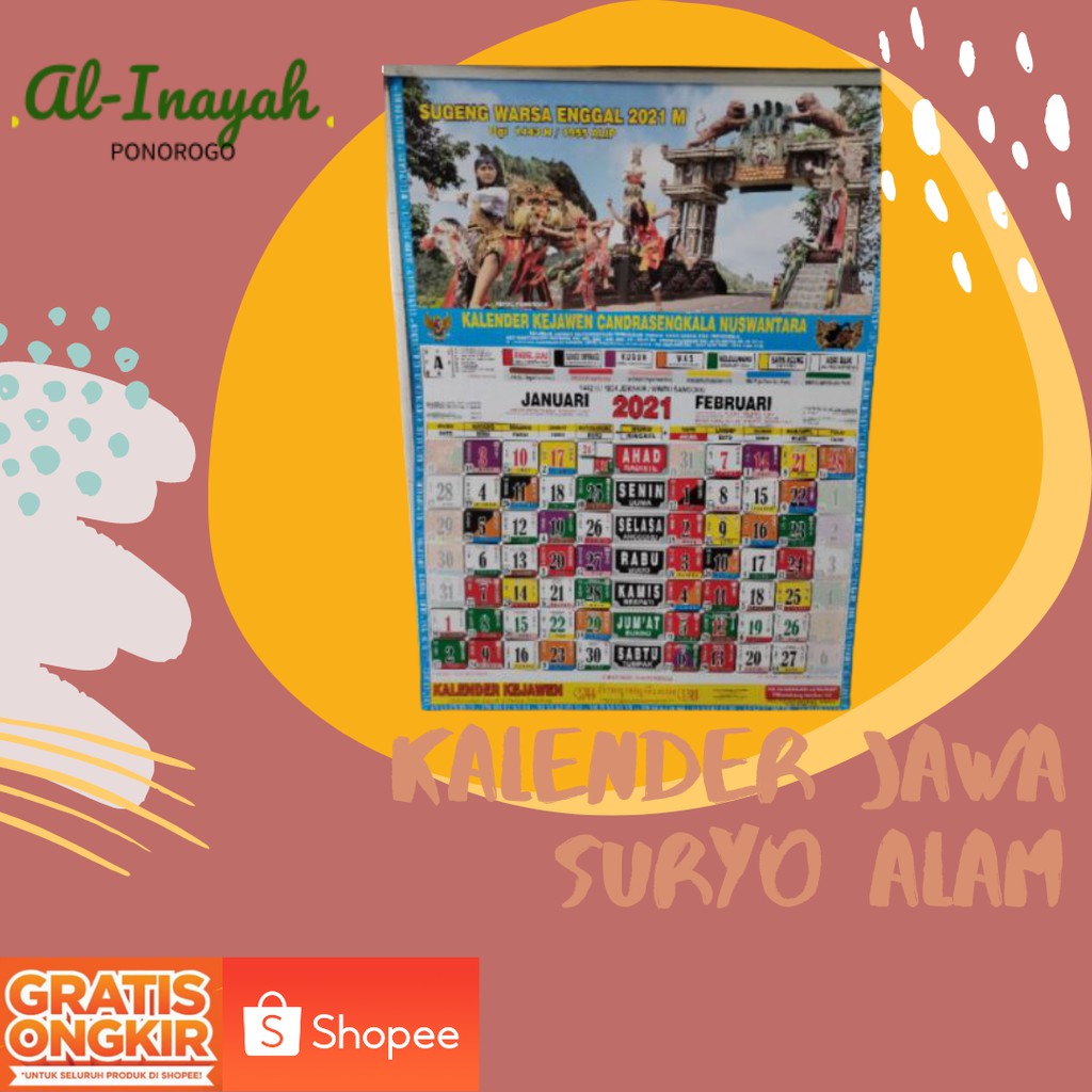 Kalender Kejawen / Jawa Candrasengkala Nuswantara Suryo Alam 2021
