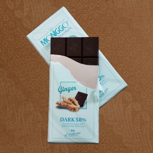 

Coklat Jahe Ginger Cokelat Chocolate DARK 58% Monggo 80 gram Jogja