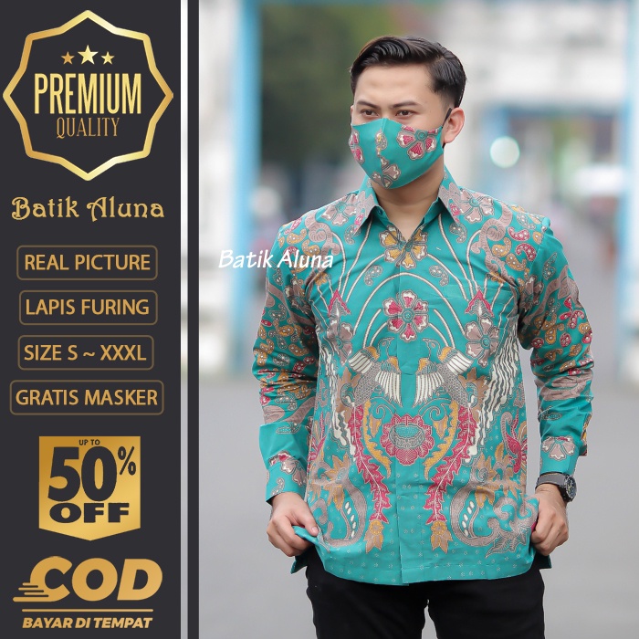 BATIK PRIA LENGAN PANJANG MEWAH PREMIUM ALUNA PRABUSENO SHANGHAI KERIS KEMEJA BATIK ACARA NIKAHAN KE