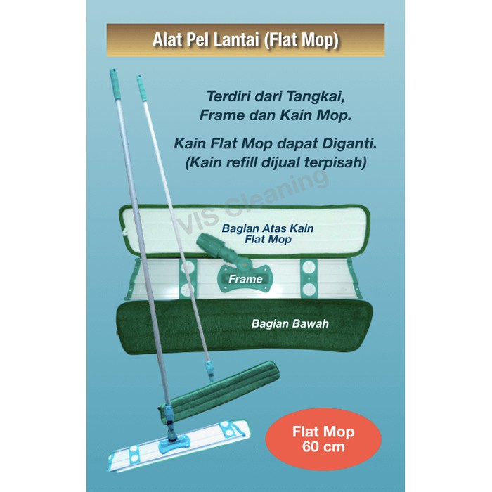 Flat Mop / Alat Pel Lantai 60 cm (Set Lengkap)