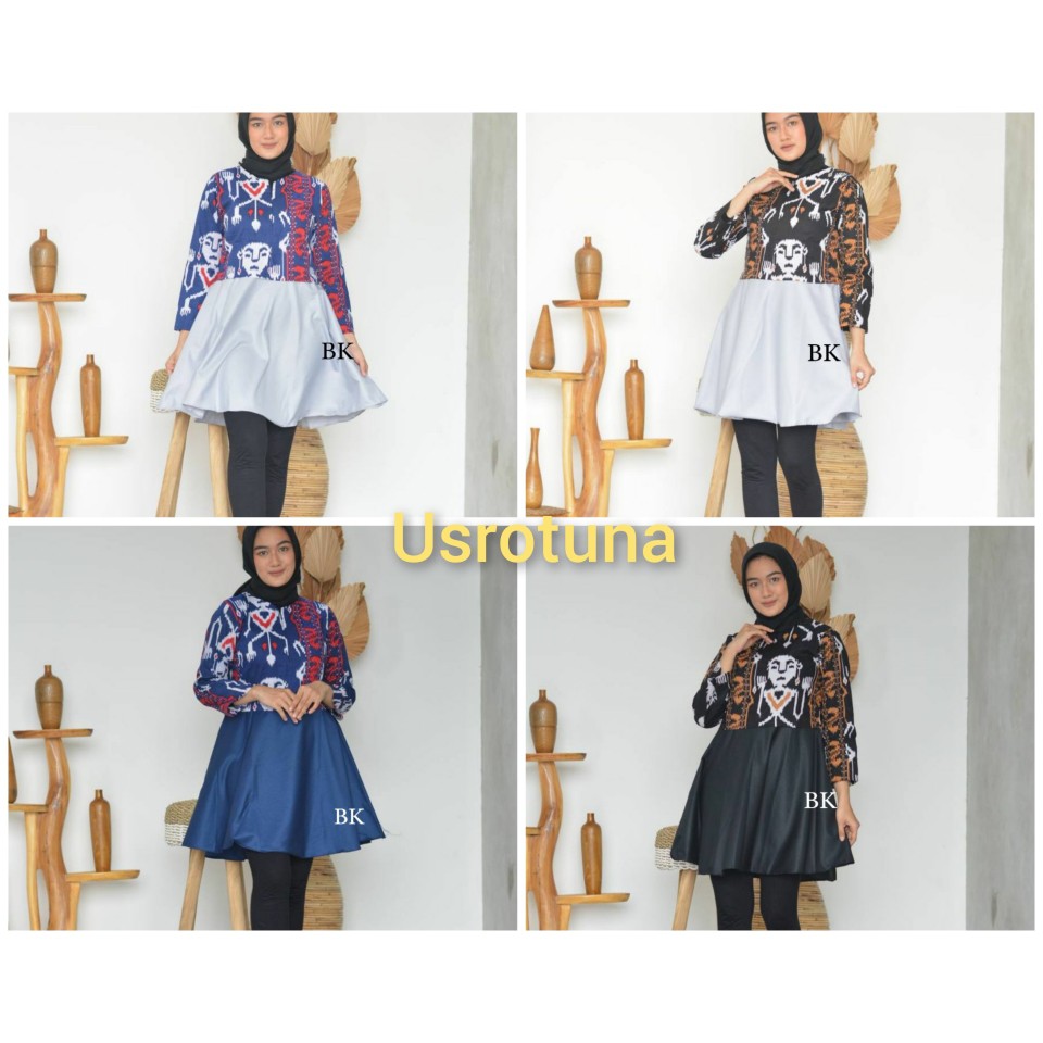 (BISA COD) DRESS TUNIK BATIK TORAJA MIX KATUN TOYOBO