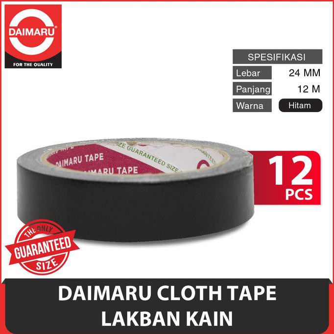 Daimaru Cloth Tape Lakban Kain Warna Hitam 24 mm x 12 meter- SHSNP