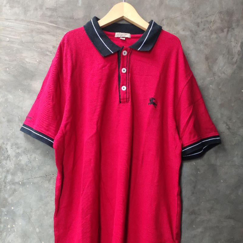 Baju Kaos Polo Shirt Pria Atasan Kerah Dewasa Burberry Brit Size XL