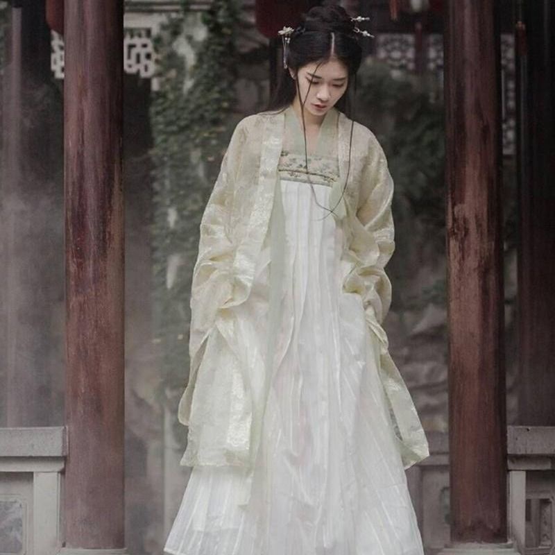 Hanfu female student ancient costume domineering long-sleeved style over fairy dress Chinese style d