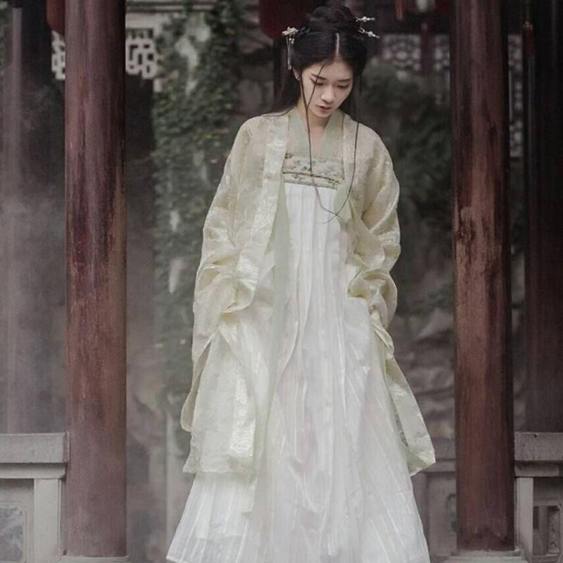 Hanfu female student ancient costume domineering long-sleeved style over fairy dress Chinese style d