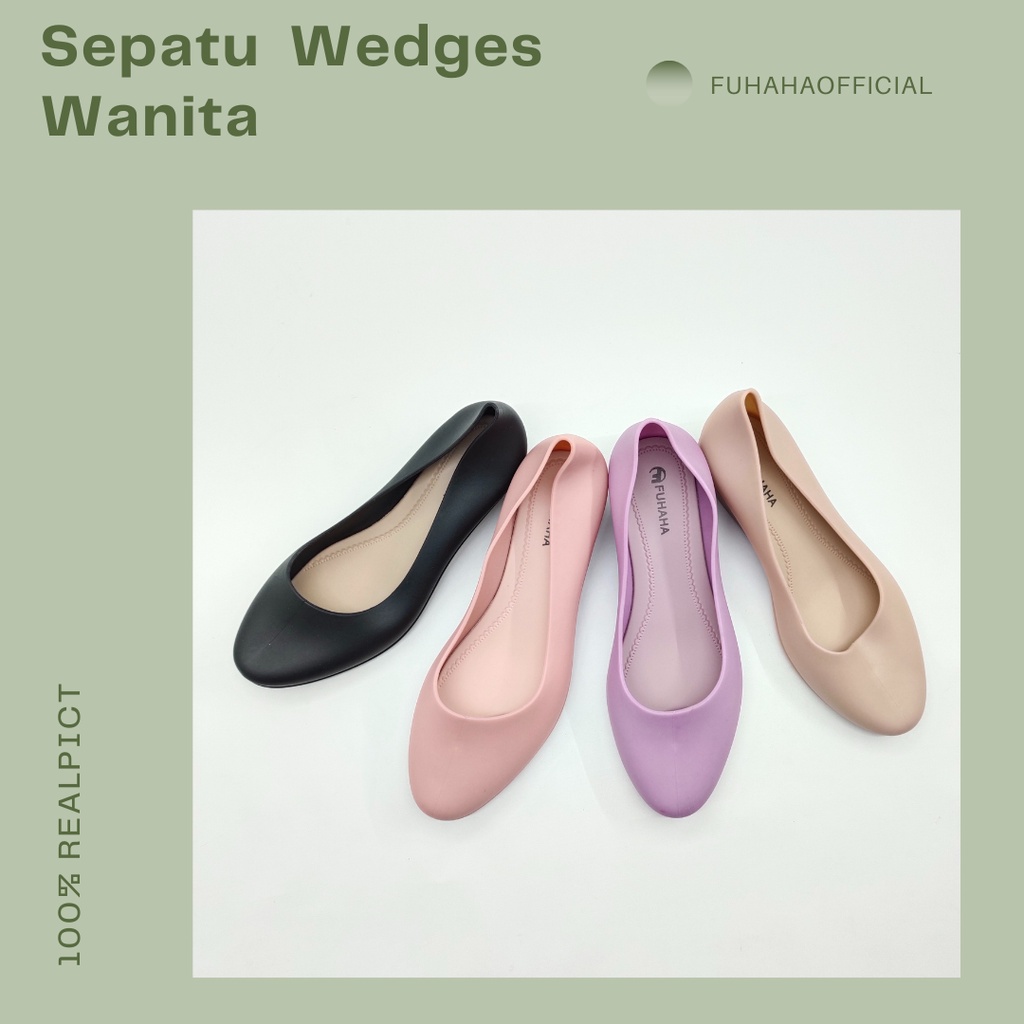 Sepatu Wedges Wanita Sepatu Slip On Kerja Murah