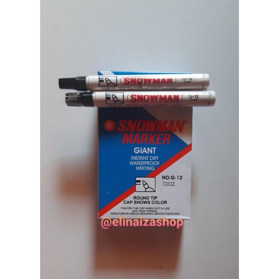 

SPIDOL PERMANEN SNOWMAN HITAM / SPIDOL HITAM / SNOWMAN MARKER
