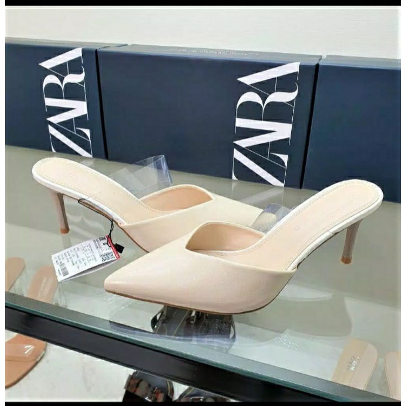 SANDAL SELOP ZARA ORIGINAL IMPORT BRANDED TERBARU HEELS 7cm