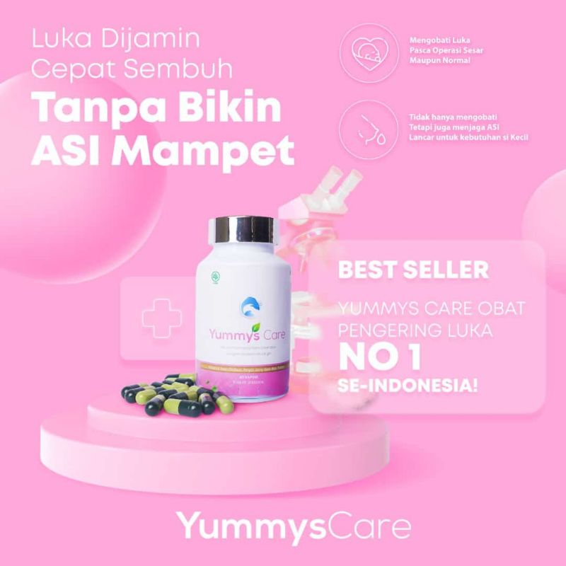 YummysCare Kapsul ekstrak Ikan Gabus dengan Royal Jelly dan Beepolen / Yummys Care Membantu menyembuhkan luka Sesar 30 &amp; 60 Capsule