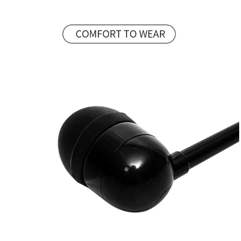 MINISO HEADSET EARPHONE KABEL DENGAN MIC MICROPHONE WARNA BLACK