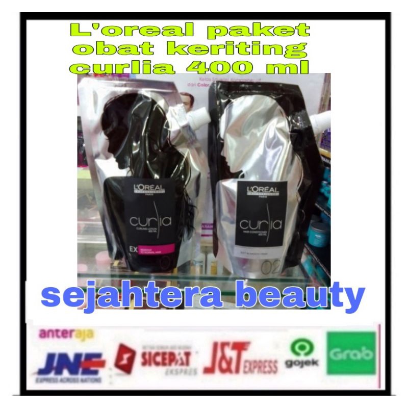 obat kriting rambut loreal curlia  (normal hair) SATU PAKET 400ML x2