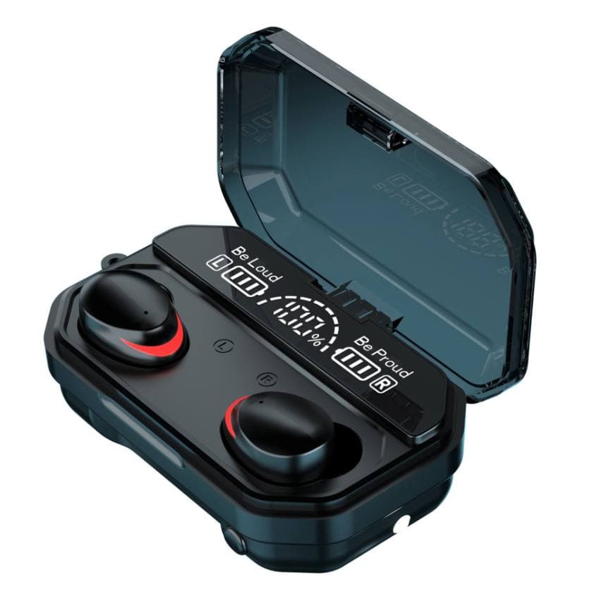 Q32 / F9 LED TWS Bluetooth Headset EDR Wireless Stereo Earbuds With Powerbank For IOS dan Android-A18 Black