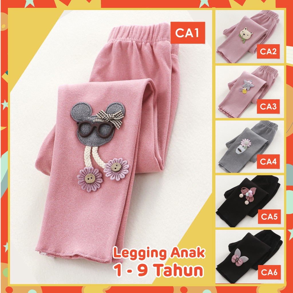 LAPAGO - Legging Celana Anak Perempuan Lucu Motif Kartun Bunga usia 1 - 8 Tahun Type CA