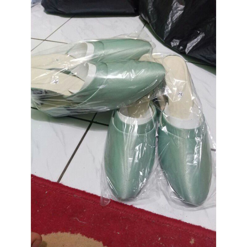 Selop pengantin set/sepatu pengantin/selop akad motif payet