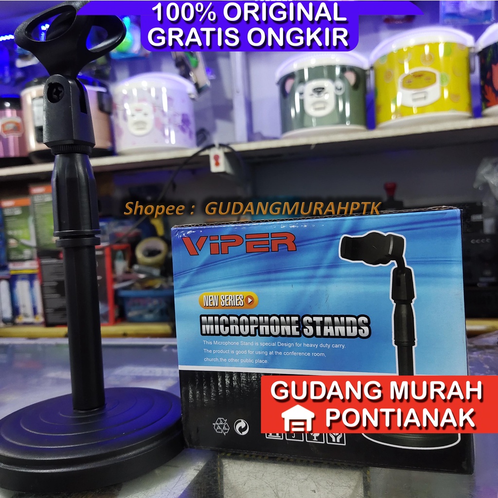 Stand mic Serbaguna bisa di tinggi rendah kan dudukan mic tiang mic meja