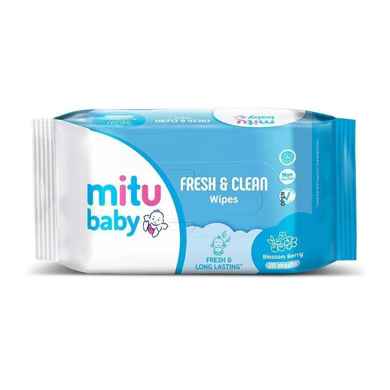 Mitu Baby Reguler Blue 24S/Mitu Baby Reguler Fresh and Clean Blue 24S/Mitu Tisu Basah 24S Blue