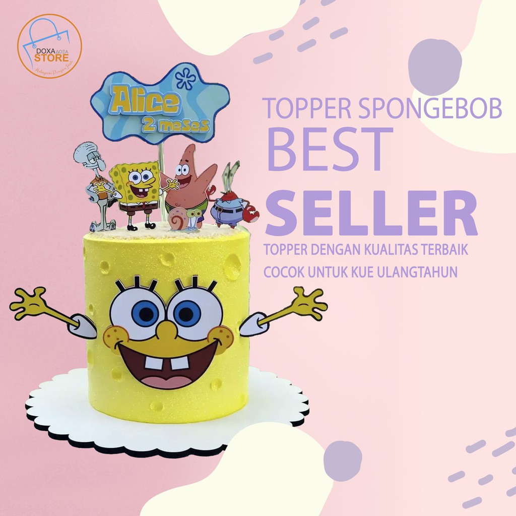 Topper Cake Happy Birthday Costum SPONGEBOB 01