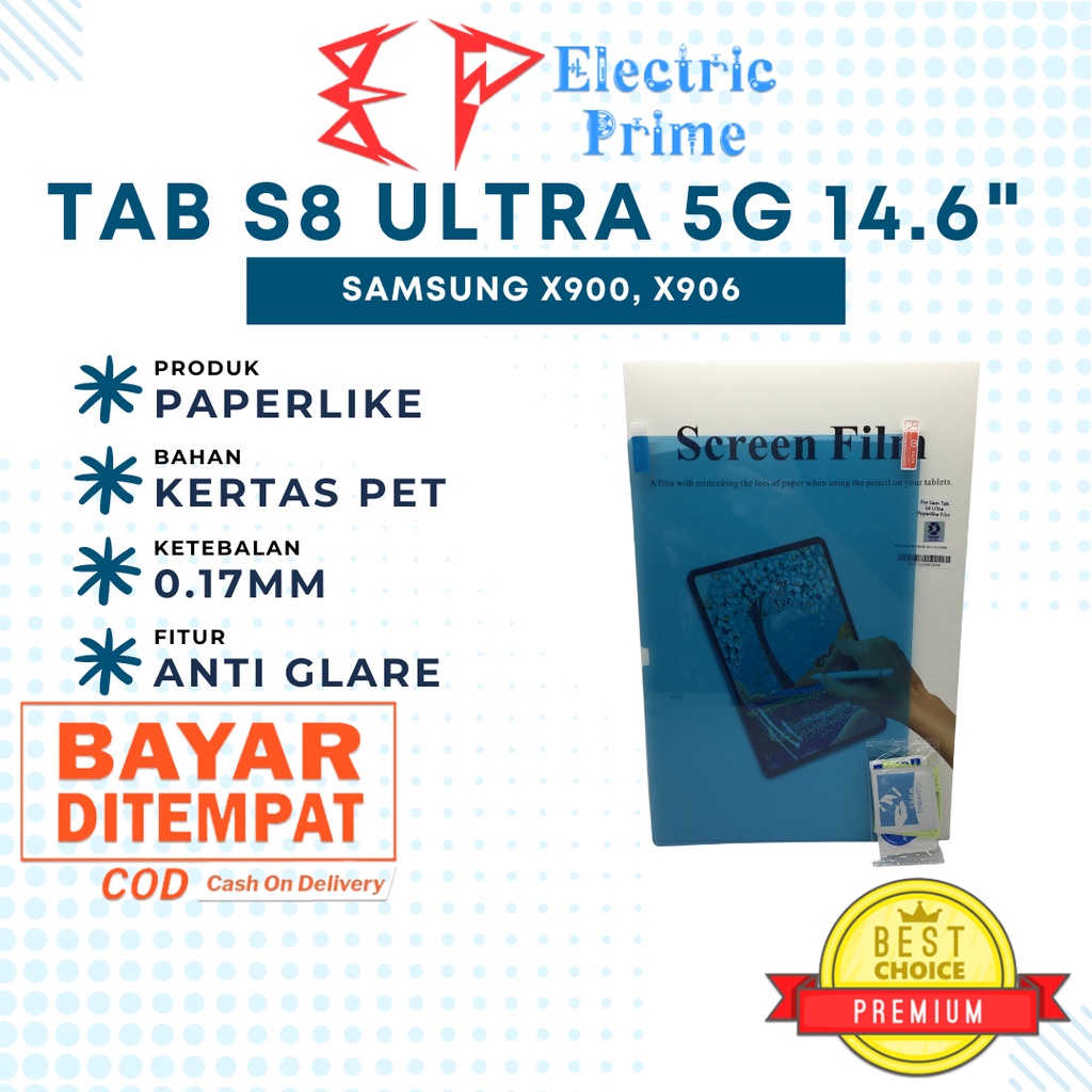 Anti Gores Film Samsung Galaxy Tab S8 Ultra 5G 14.6 2022 X900 X906 TRIPLEDI Paperlike Screen Protector Anti Glare