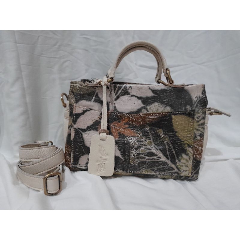 Tas Ecoprint Kulit Kambing Mix Kulit Sapi Asli