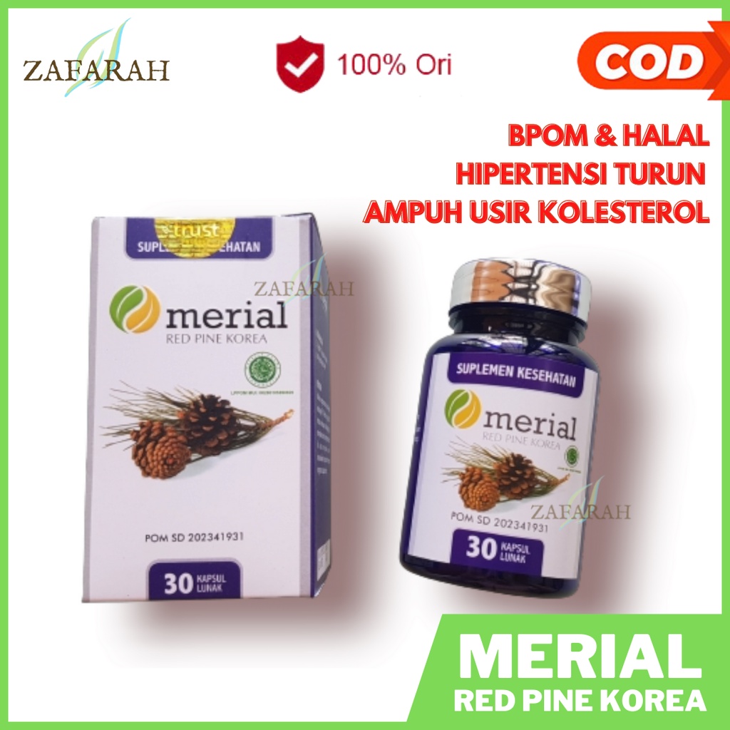 100% ASLI Obat Kolesterol MERIAL RED PINE KOREA 100% Original Pinus Merah Penurun Kolestrol Darah Tinggi Suplemen Keseharan Herbal Fish Oil DHA EPA 30 Kapsul