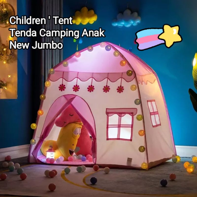 Tenda Anak Bermain Tenda Camping Kids Playhouse Indoor  Ukuran BIG  130x135x120