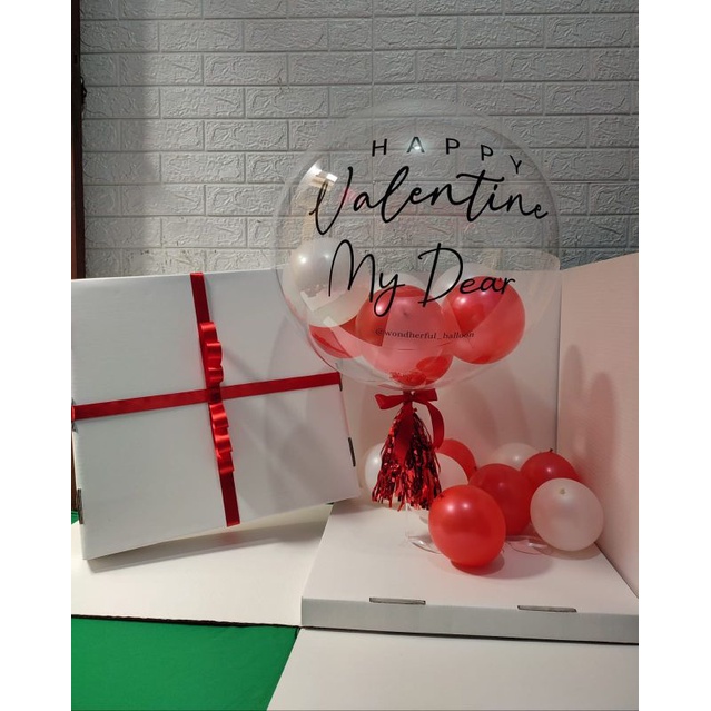 Dekorasi balon murah | balon box PVC surprise | balon love | balon gas helium