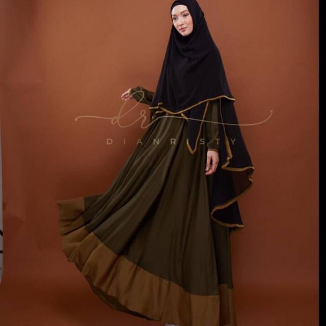 Gamis Dian Risty ASHILAH SET ARMY, OLIVE, MOCCA